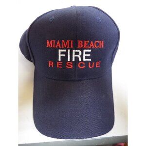 Miami Beach Fire & Rescue Baseball Cap, Blue-Red & White, Pre owned